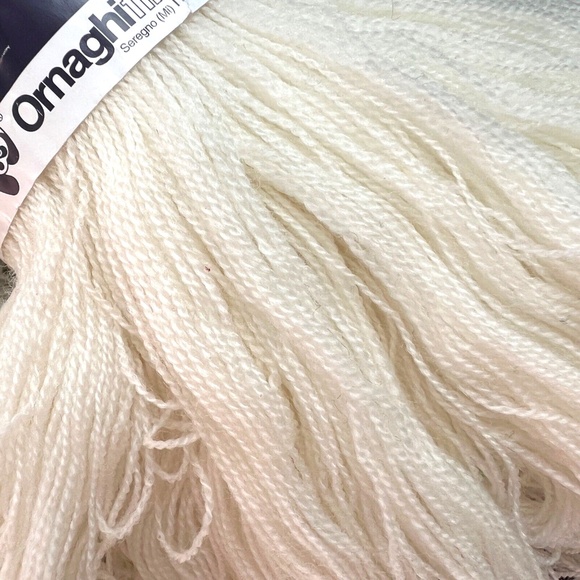 Ornaghi Filati Merino Oro WOOL 1375 yds Off White Fine Made in Italy Skein - Picture 2 of 6